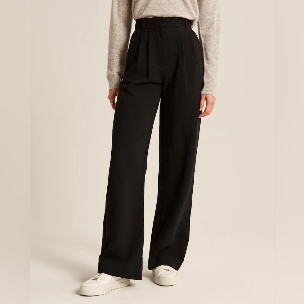 Daisy Grace Black Wide-Leg Tailored Pants Size-XXL